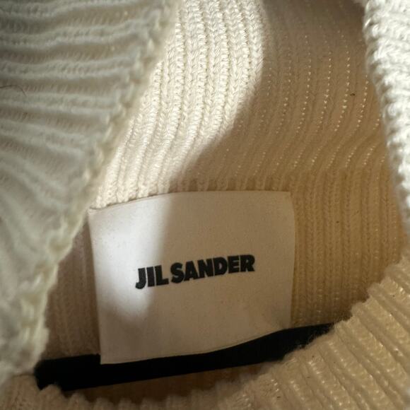 NEW Jil Sander Men's Graphic Turtleneck Cream Ivory Sweater Size 52 - Picture 4 of 10